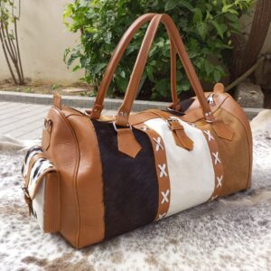 Cowhide duffle bag